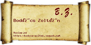 Bodócs Zoltán névjegykártya